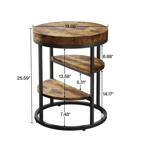 Rootz End Table - Side Table - Accent Table - Durable & Stylish - Faux Marble - 50 cm Depth x 50 cm Width x 65 cm Height