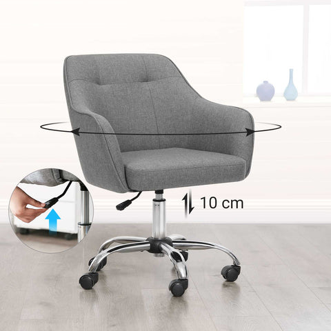 Rootz Office Chair - Gray Desk Chair - Swivel Chair - Ergonomic Design - 65cm x 69cm x (83-93)cm