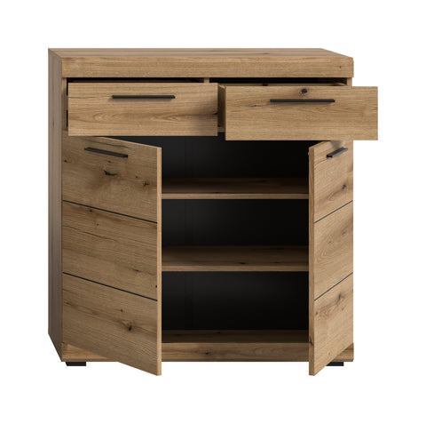 Rootz Evoke Oak Chest of Drawers - Shoe Cabinet - Storage Unit - Ample Storage - 90x96x37 cm