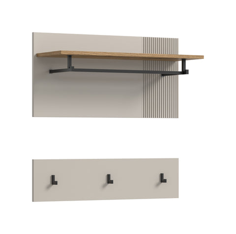 Rootz Wall Panel Cashmere Replica - Organizer - Entryway Storage - Easy Assembly - 80cm x 80cm x 28cm