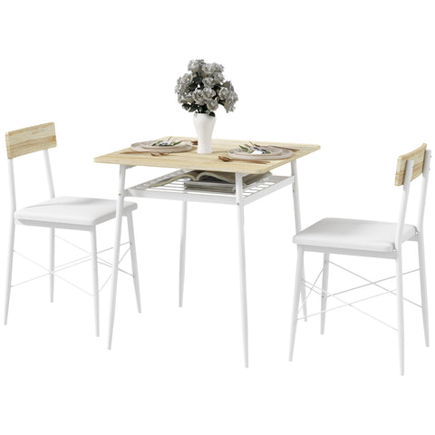 Rootz Dining Table and Chair Set - Kitchen Table with Chairs - Steel Frames - Space Saving - 70cm x 70cm x 75cm