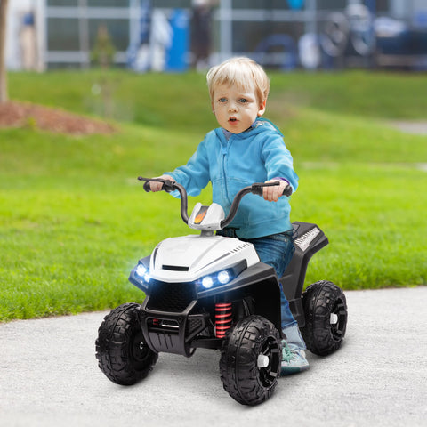 Rootz Electric Children's Quad - Kids ATV - Ride-On Vehicle - 4-Wheel Suspension - 85cm x 55.5cm x 62cm - Ages 3-5 - White