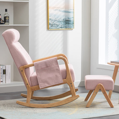 Rootz Mid-Century Rocking Chair - Relaxing Armchair - Ergonomic Recliner - Comfort & Support - 65cm x 85cm x 94cm