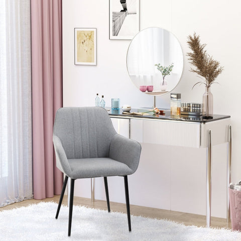 Rootz 4 Piece Set Upholstered Chairs - Comfortable Seating - Ergonomic Dining Chairs - Metal Legs - 59.5cm x 56.5cm x 81cm