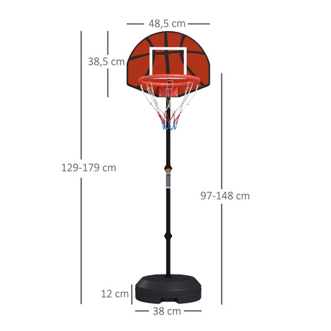 Rootz Basketball Stand - Adjustable Height - Magnetic Dartboard - Dual Functionality - Robust Construction - 38.5cm x 48.5cm Back Panel - Steel & PE