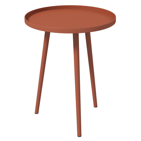 Rootz Side Table - Coffee Table - Garden Table - Weatherproof Steel - Ø40 x 50cm - Red