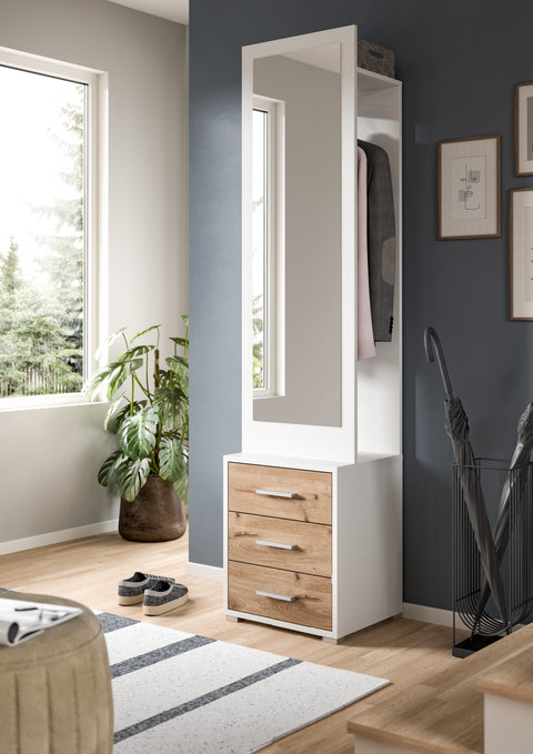 Rootz Wardrobe Combination - Coat Rack - Entryway Organizer - Space-Saving Design - 45cm x 190cm x 38cm