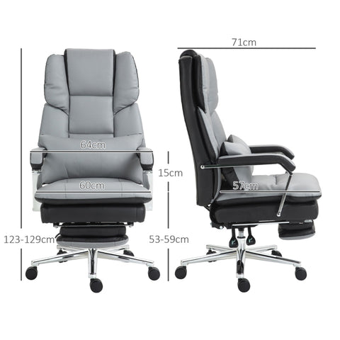 Rootz Office Chair - Gaming Chair - Executive Chair - Thick Foam Padding - PU Leather - 63cm x 71cm x 123-129cm