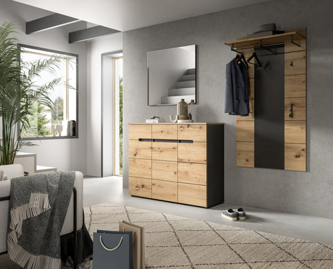 Rootz Wardrobe Combination Set - Hallway Organizer - Entryway Storage - Chipboard Build - 215cm x 190cm x 37cm