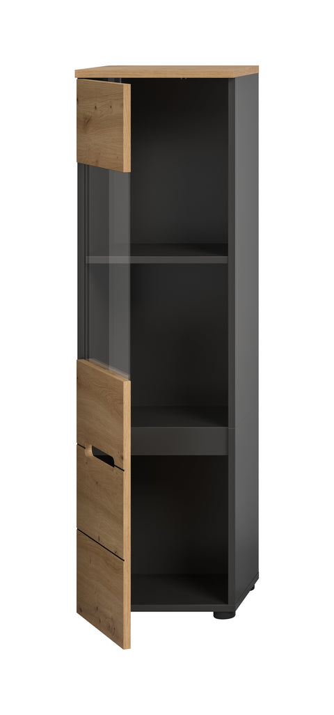 Rootz Display Cabinet - Presentation Case - Exhibition Shelving - Easy Installation - 36x125x33 cm