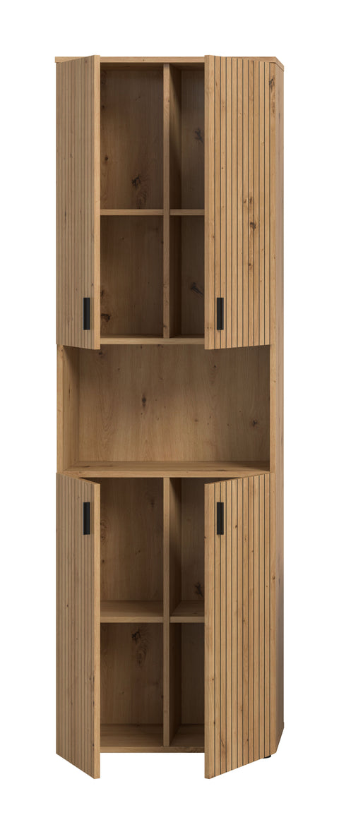 Rootz Bathroom Cabinet - Storage Cabinet - Bathroom Organizer - Ample Storage -Brown Imitation - 60 x 192 x 30 cm