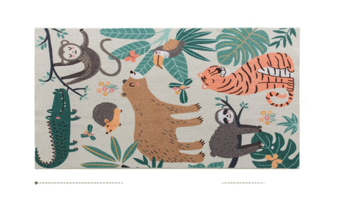 Rootz Fleece Carpet - Jungle Pattern Rug - Sherpa-Fleece Mat - Easy to Care - 150cm x 80cm x 0.7cm