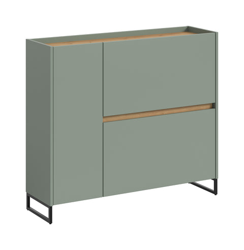 Rootz Shoe Cabinet - Footwear Storage - Shoe Organizer - Easy-care Surface - 97cm x 110cm x 32cm