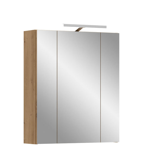 Rootz Mirror Cabinet - Bathroom Storage - Illuminated Cabinet - Easy Assembly - 60x70x18 cm