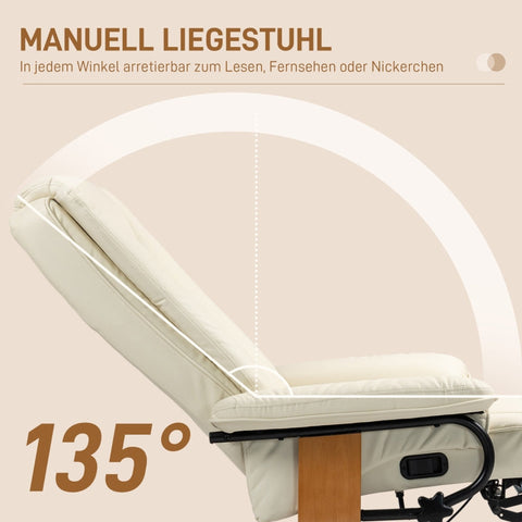 Rootz Relax Chair - TV Armchair - Faux Leather Recliner - Compact Reclining Chair - 78cm x 88cm x 103cm