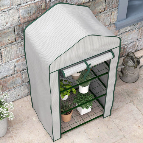 Rootz Garden Greenhouse 3 Floors - Mini Greenhouse - Balcony Greenhouse - Protects Plants - 59L x 39B x 127H cm