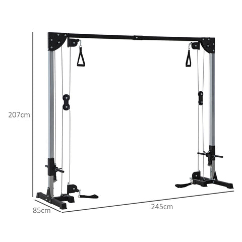 Rootz Strength Training Device - Double Cable Pulley - Opposite Crossover - Versatile Exercise System - 245L x 85W x 207H cm