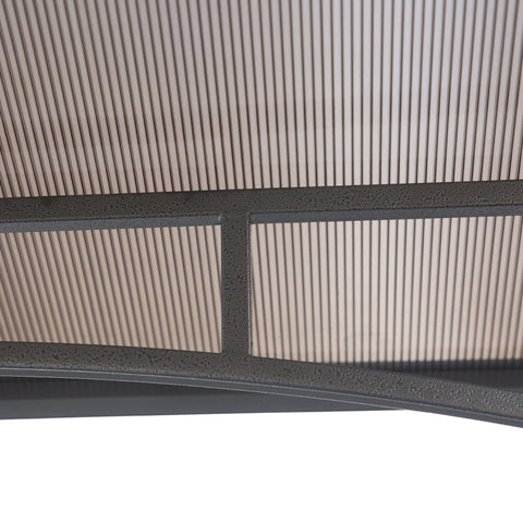 Rootz Barbecue Pavilion with Flame Protection Roof - BBQ Shelter - Outdoor Grill Gazebo - UV Protected - Rainproof - Double Roof Ventilation - 240cm x 150cm x 250cm - Steel & PC - Black + Brown