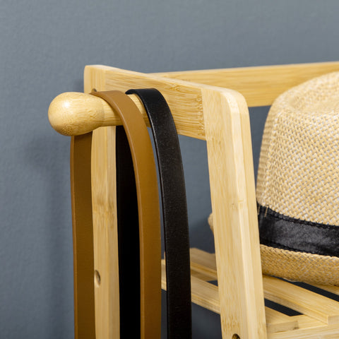 Rootz Bamboo Clothes Rack - Garment Organizer - Clothing Stand - Ample Storage - 114cm x 40cm x 139cm