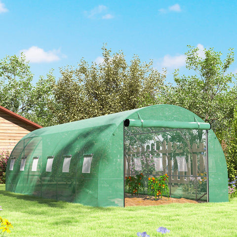 Rootz Poly Tunnel Greenhouse - Walk-in Tent - Growing House - Expand Cultivation Season - 600cm x 300cm x 197cm