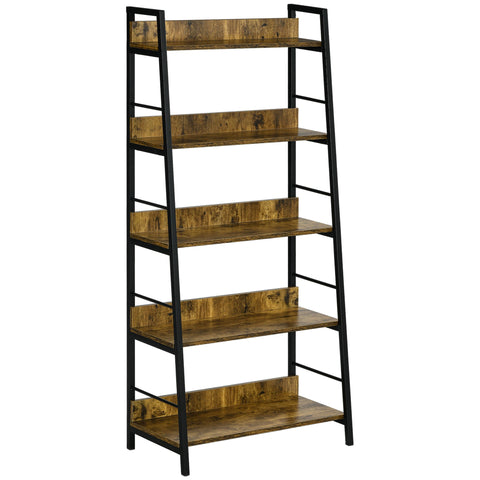 Rootz 5 Tier Industrial Bookcase - Storage Shelf - Living Room Shelf - Maximize Storage - 70L x 35W x 150H cm