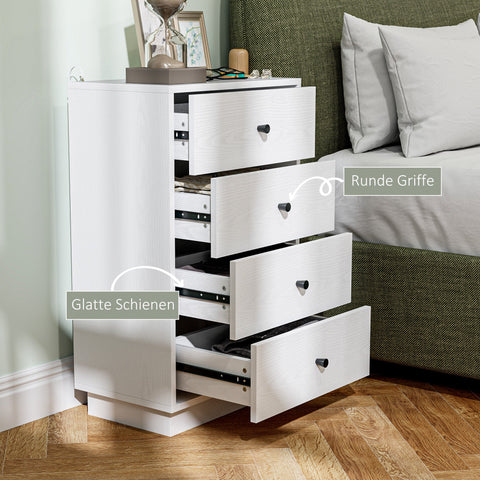 Rootz White Chest of Drawers - Sideboard - Wooden Material - Modern Style - Space Efficient Storage - 47cm x 29cm x 75cm