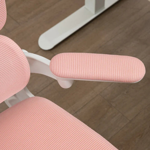 Rootz Office Chair - Computer Chair - Relaxation Chair - 1 Headrest - Folding Armrests - Pink - 62cm x 58cm x 133cm