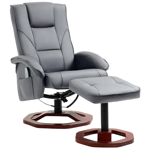 Rootz Massage Chair with Stool - Recliner - Relaxation Chair - Vibration Massage - 73cm x 83cm x 106cm
