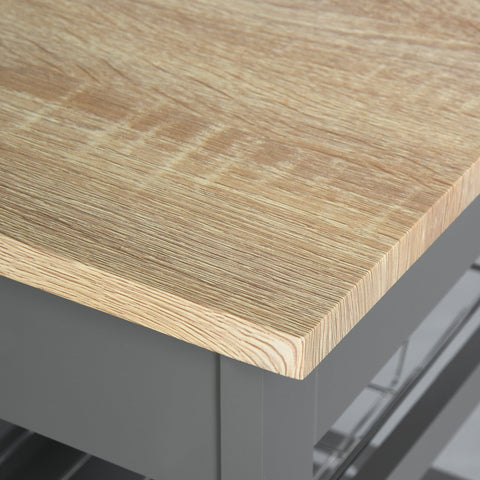 Rootz Serving Trolley Kitchen Island - Rolling Cart - Kitchen Helper - Extra Storage - 37W x 37D x 82H cm