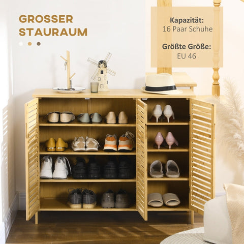 Rootz Schoenenkast - Schoenenopberger - Schoenenorganizer - Duurzaam Bamboe - Verstelbare Planken - Verbeterde Ventilatie - 100cm x 35cm x 80cm