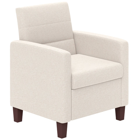 Rootz Upholstery Armchair - Linen Look Chair - Wooden Frame Chair - Comfortable Seating - 71cm x 87cm
