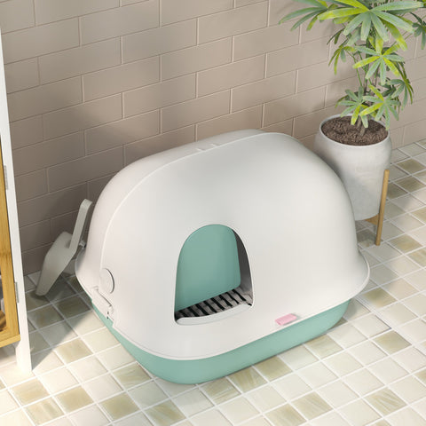Rootz Cat Litter Box with Lid - Kitty Litter Box - Feline Relief System - Odor Control - 58cm x 46cm x 39cm