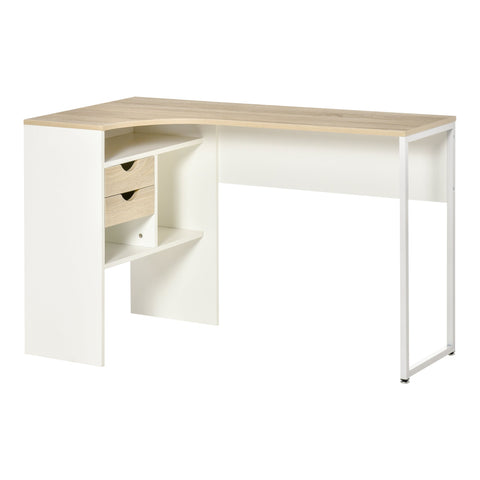 Rootz Corner Desk Computer Table - Work Desk - Office Table - Space-Saving - 120cm x 60cm x 74cm