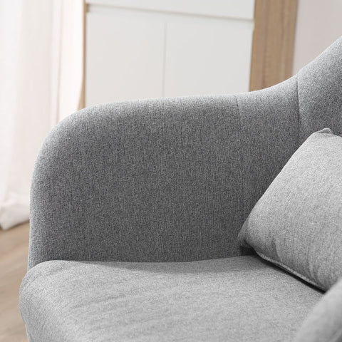 Rootz Werkkruk - Draaistoel - Tegenstoel - Barstoel - In Hoogte Verstelbaar - 360° Draaibaar - Maximaal Comfort - 60W x 60D x 79-91H cm - Linnenachtig polyester