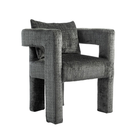 Rootz Modern Chenille Lounge Chair - Single Chair - Ergonomic Seating - Skin-Friendly Fabric - 60L x 44W x 65H cm