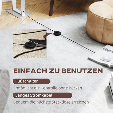 Rootz Modern Floor Lamp - Standing Light - Layer Lamp - Adjustable Brightness - White Linen Look - 45L x 150H x 150H cm