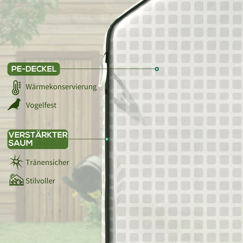 Rootz Greenhouse Film Replacement - Waterproof Tarpaulin - UV-Resistant Cover - Easy Access - 140 x 143 x 190cm White