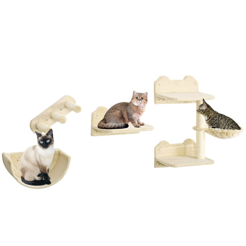Rootz Cat Climbing Wall Set - Cat Tree - Kitty Tower - Cat Toy - Chipboard & Plush - Promotes Health & Happiness - Dimensions: 40cm x 28cm x 73cm