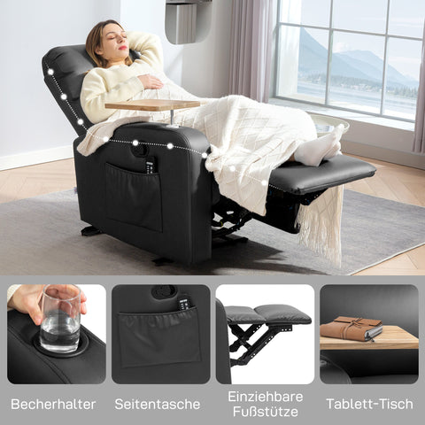 Rootz Massage Chair - Relaxing Armchair - Lying Chair - Massage Function - 77cm x 93cm x 105cm