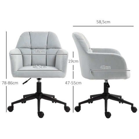 Rootz Office Chair - Swivel Desk Chair - Ergonomic Seating - Plush Padding - 58cm x 58.5cm x 78-86cm