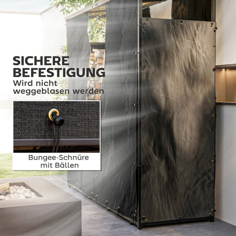 Rootz Firewood Rack Cover Set - Wood Storage Cover - Waterproof Cover - Heavy-Duty Polyester - UV Protection - 148cm x 62cm