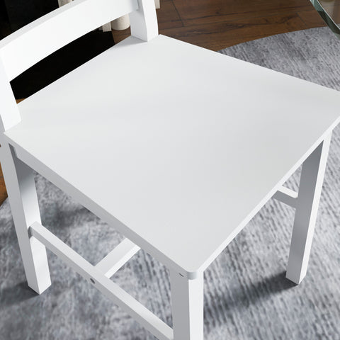 Rootz 2 Set Dining Chairs - Kitchen Chairs - Wood Kitchen Chairs - Excellent Back Support - 41.5 x 46 x 90 cm - White