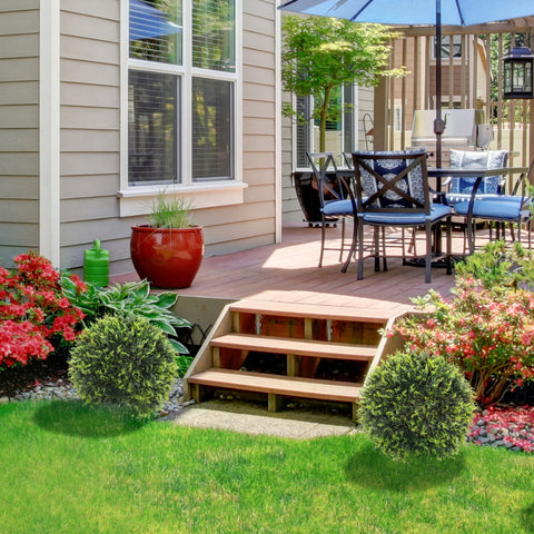 Rootz Artificial Plant Set of 2 - Decorative Plants - Faux Plants - UV Resistant - Lush Year-Round - 45cm Diameter