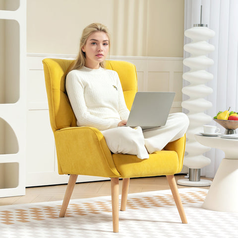 Rootz Cozy Armchair - Upholstered Armchair - Velvet Chair - High Comfort - 66W x 75D x 100H cm