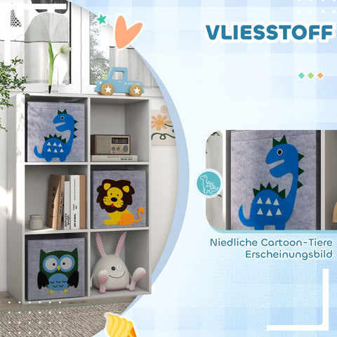 Rootz Storage Shelf for Children - Kids Organizer - Toy Cabinet - MDF with Tilt Protection - 61.8cm x 29.9cm x 29.5cm - White