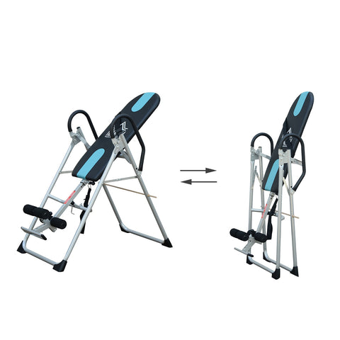 Rootz Foldable Inversion Table - Back-Training Equipment - Adjustable Seat Belt - Space-Saving Design - 65cm x 112-142cm x 126cm