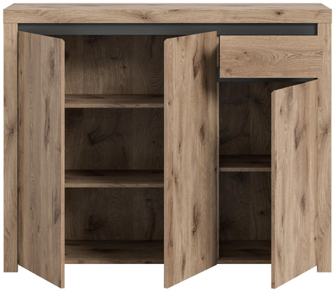 Rootz Chest of Drawers - Nox Oak Nb - Tallboy Dresser - Modern Design - 131cm x 105cm x 37cm - FSC-Certified Wood - Contemporary Aesthetic