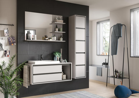 Rootz Washbasin Vanity Unit - Bathroom Sink - Basin - Modern Design - Contemporary Style - 100cm x 48cm x 48cm - FSC-Certified Wood