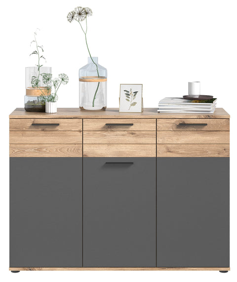 Rootz Mason Chest of Drawers - Wood Cabinet - Sideboard - Highboard - Spacious Storage - 120cm x 87cm x 40cm