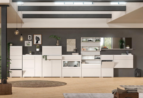 Rootz Shoe Cabinet - Wood Material - White - Systematic Shoe Storage - Approx. 95x109x27 cm - Sustainable FSC Certified Production